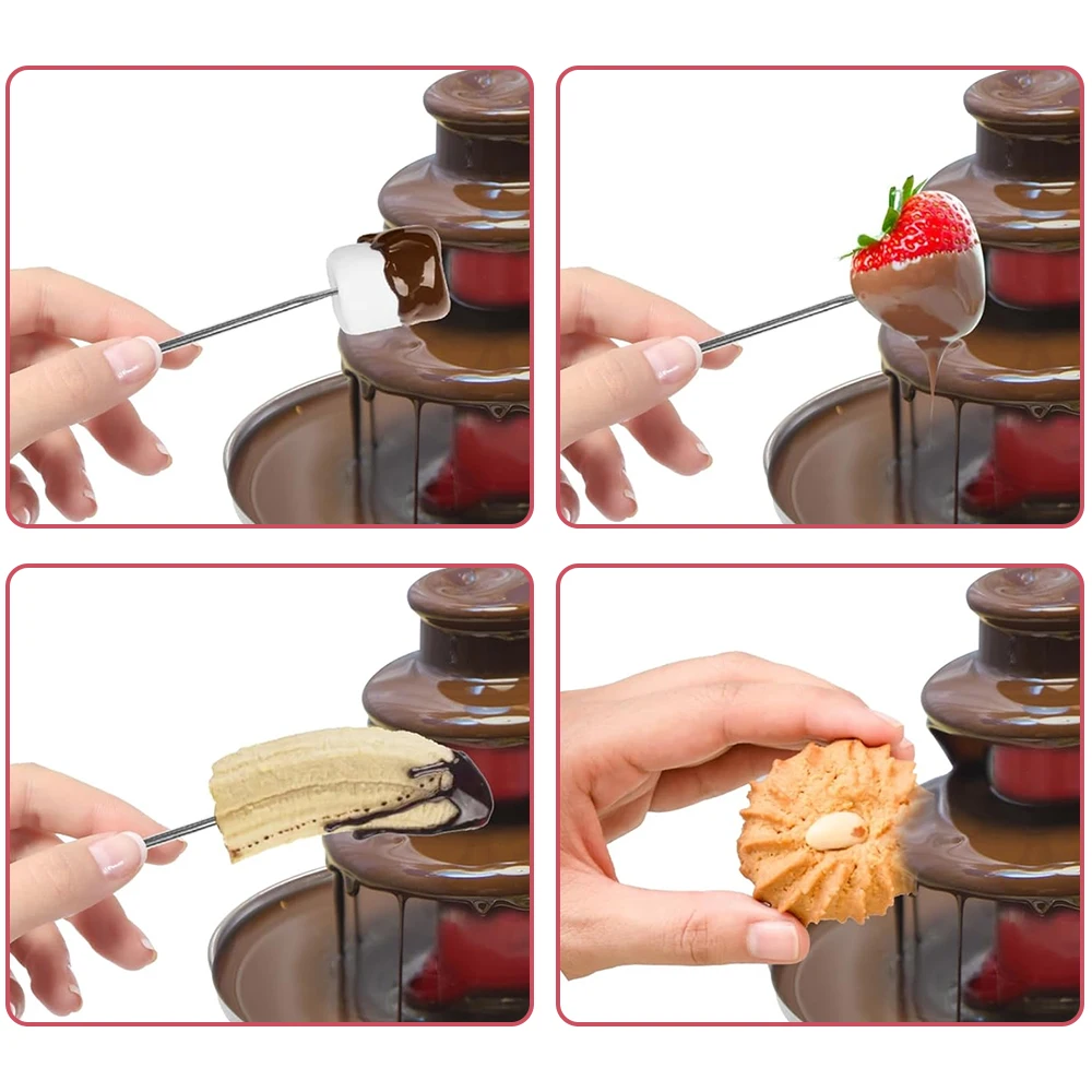 Electric Chocolate Fondue Fountain Automatic Chocolate Melting Tower DIY Handmade for Weddings Birthday Parties EU/US