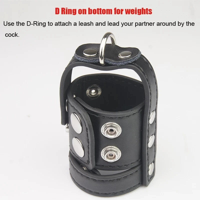 Sex Toys Cock Ring Chastity Cage PU Leather Ball Stretcher Harness Scrotum Sack Chastity Devices Penis Ring for Adults