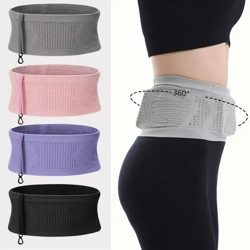Seamless Invisible Running Waist Belt Bag Unisex Sports Pack Mobile Phone Bag Gym Running Fitness Jogging Run Cycling Bag