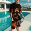 Men T-shirt Sets Rapper Anuel AA 3D Print Fashion Tracksuit T Shirts Shorts 2 Pieces Male Streetwear Oversized Suits Sportswear 4