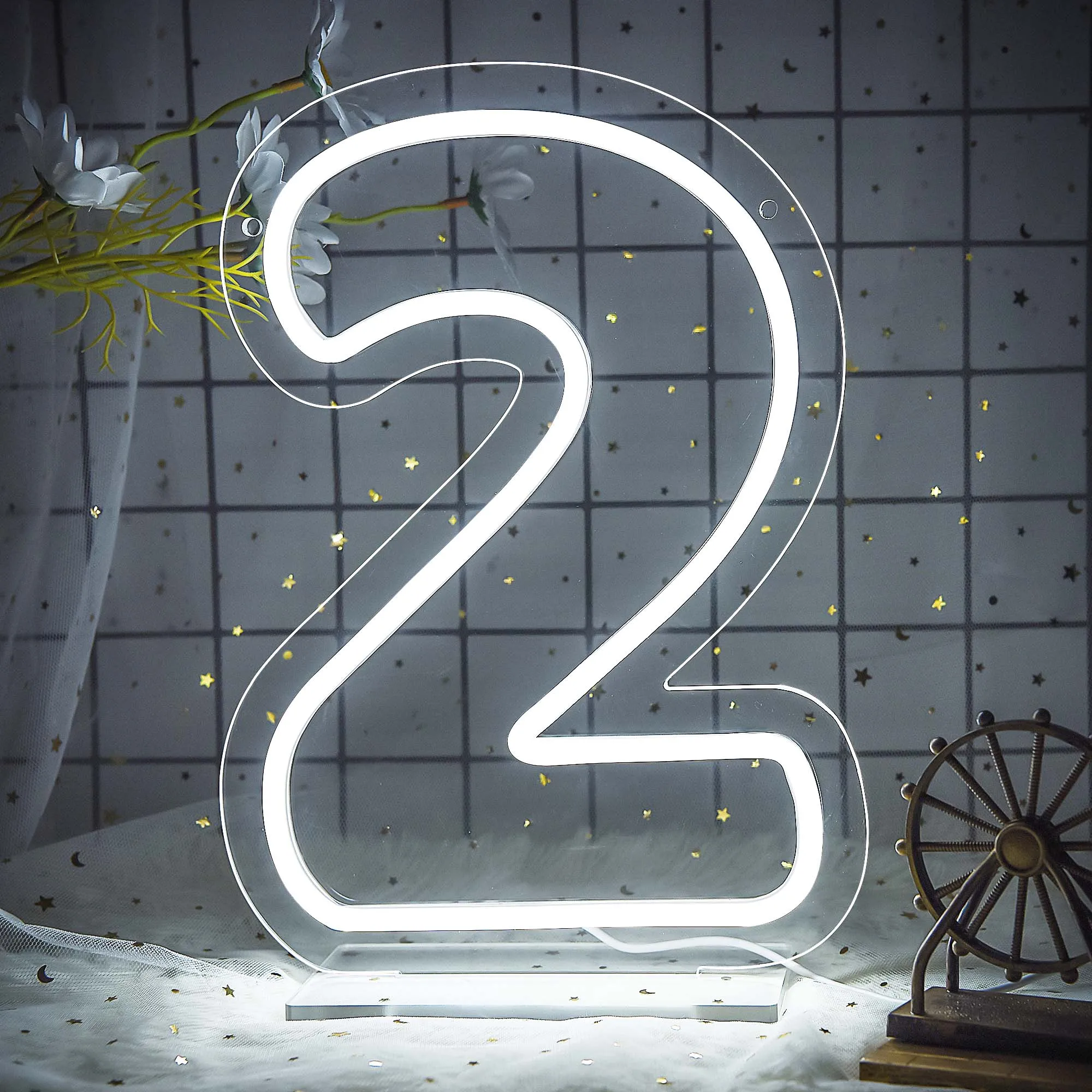 Neon Number Sign LED Wall Decor for Celebrations and Home Decor