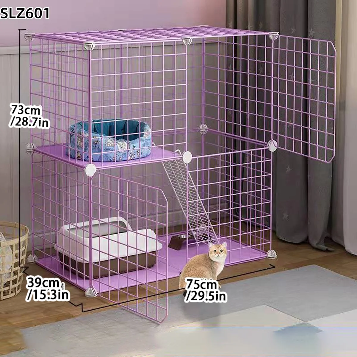 Cat Cage Household Kitten Villa Extra Large Free Space Encrypted Cattery Two or Three Layers Small Cat House Indoor Nest