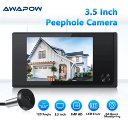 Awapow Digital Door Camera with 120° HD Display and Outdoor Monitor (New Black)