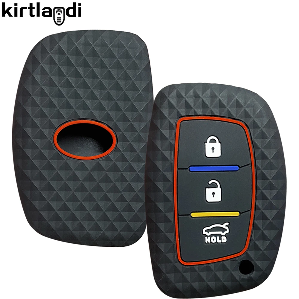 Siliconen 3 Knop Auto Smart Key Case Cover Keyless Shell Voor Hyundai