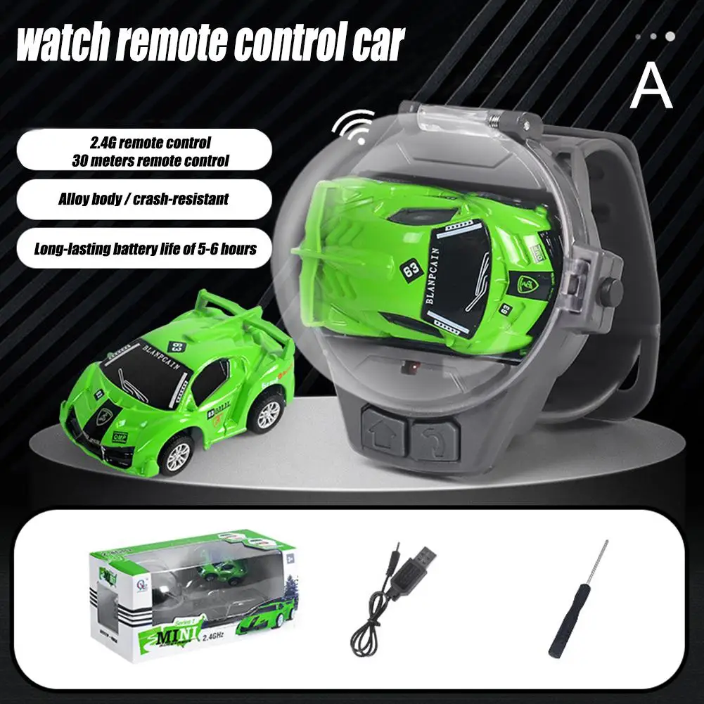 Tapez H-Mini Montre-bracelet T?�l?�command?�e En Forme De Voiture De Course, Jouet De Dessin Anim?� 