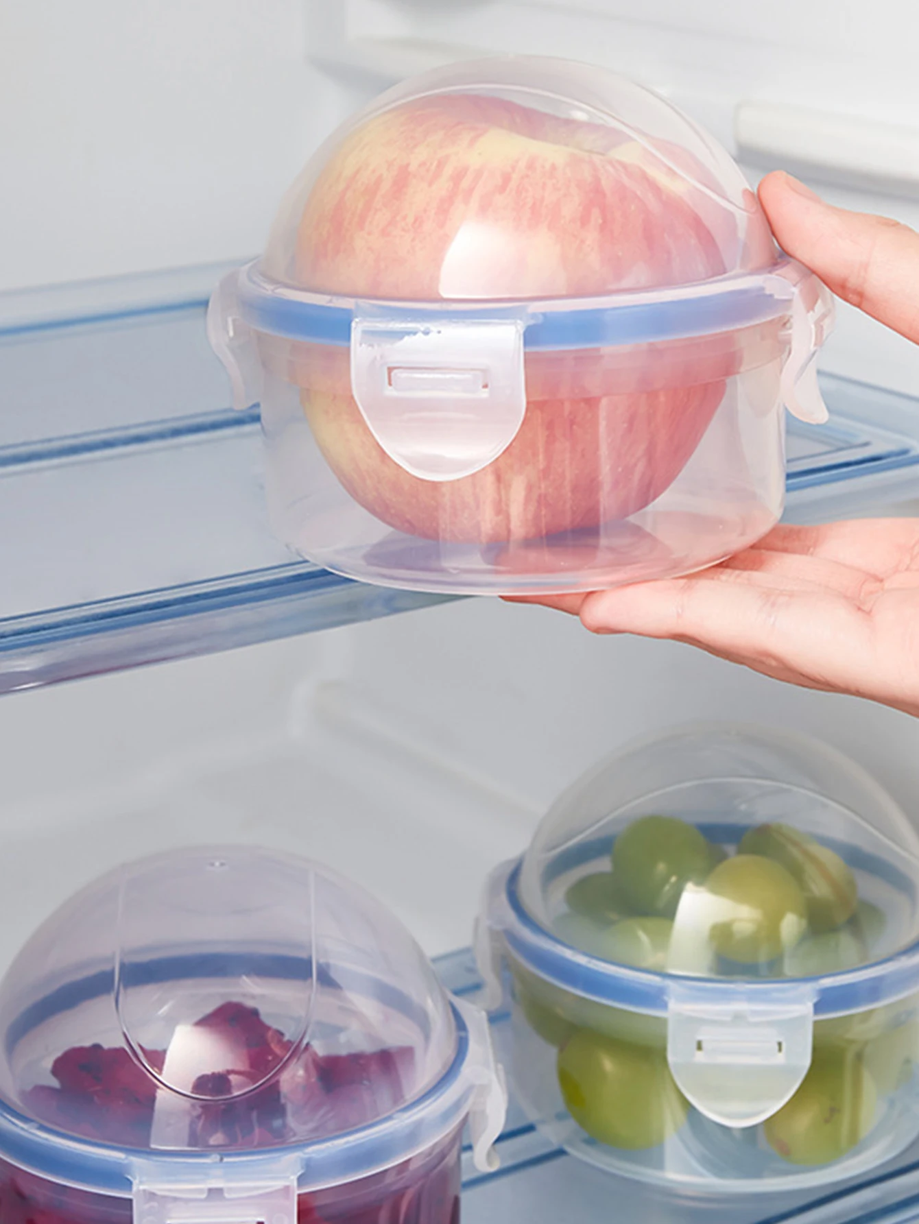 과일 보존 상자, 사과 보관 상자, 가정용 뚜껑 원형 밀폐 상자, 양파 상자, 전자 레인지 가열 밥 상자