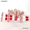 2024 Christmas Semi Cured Nail Sticker UV Led Lamp Semi Cured Gel Snow Flake Nail Decals Waterproof Nail Stickers Nail Manicure 1