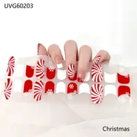 2024 Christmas Semi Cured Nail Sticker UV Led Lamp Semi Cured Gel Snow Flake Nail Decals Waterproof Nail Stickers Nail Manicure 1