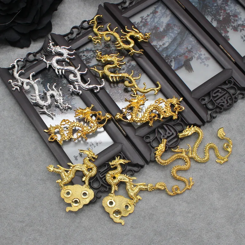 

Metal Filigree Stampings Filigree Charm Finding Connectors Vintage Embellishment Ornate DIY Halo Gold Plated Alloy Dragon