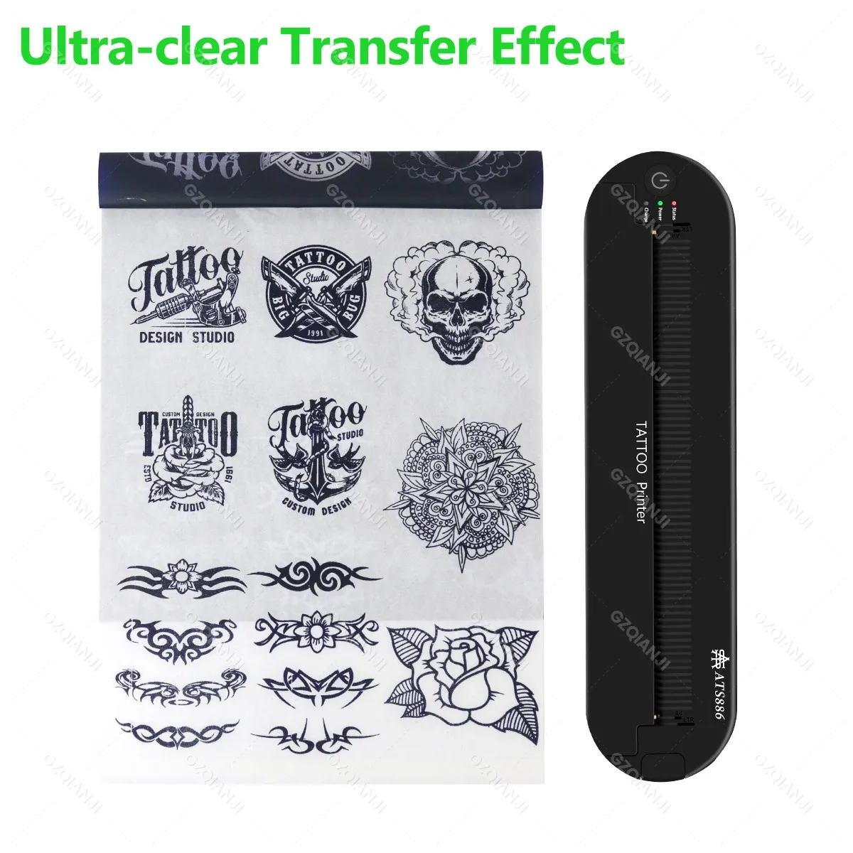 GZQIANJI Mini Wireless Tattoo Transfer Stencil Printer Tattoo Transfer Thermal Copier Machine Compatible with Smartphone & PC