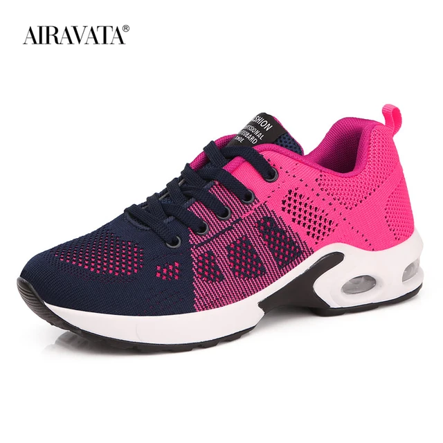 Hot Sale Ladies Running Shoes Comfortable Outdoor Shock Absorption Sports Lightweight Air Cushion Sneakers  zapatillas mujer rose red