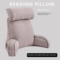 Large backrest reading pillow with arm and neck pillow filled with pearl cotton for comfortable and full support. 1