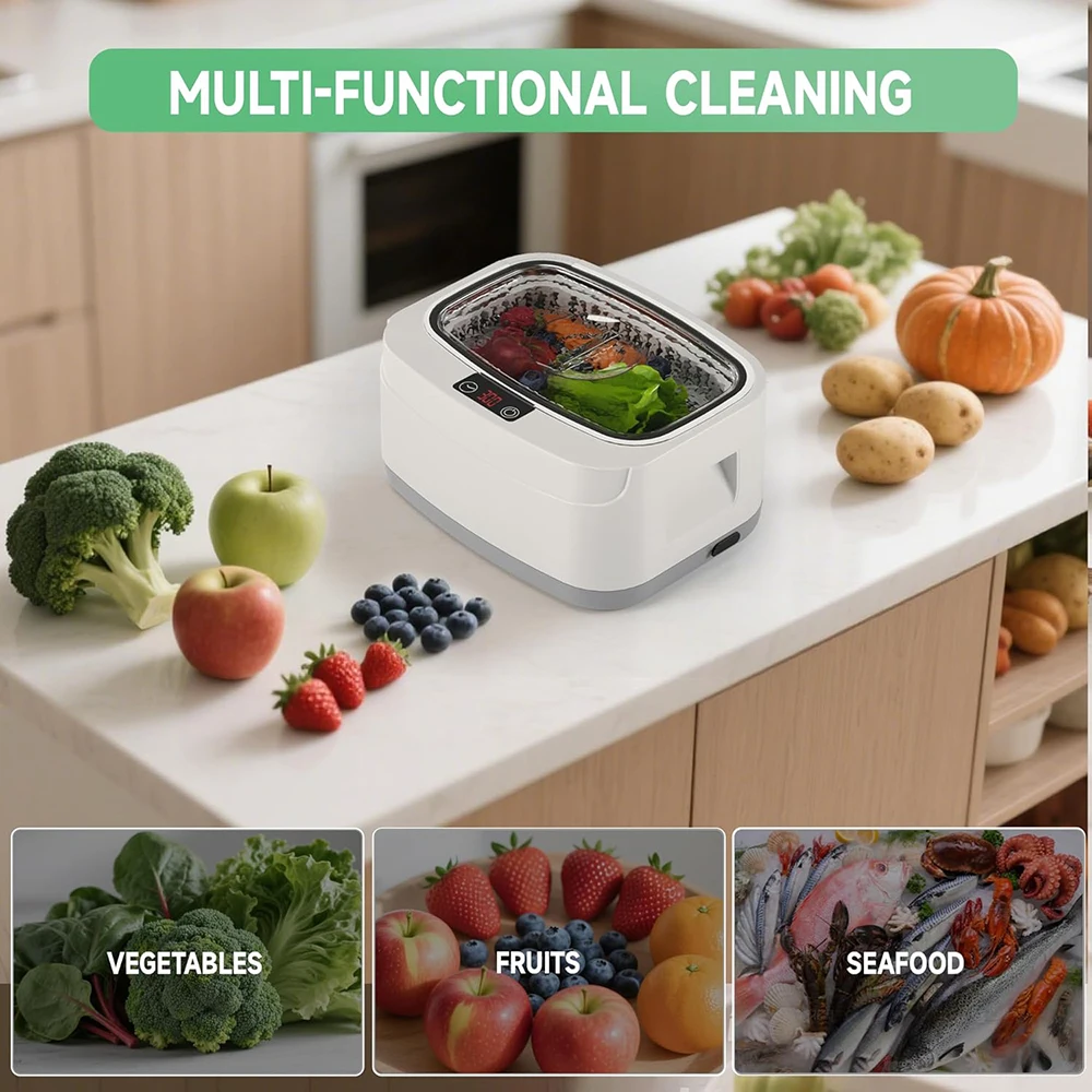 KUNPHY Ultrasonic Machine 2.5 40kHz Jewelry Cleaner Ultrasonic Bath Multifunctional for Mouthguard Razors Dental Parts Cleaning 3