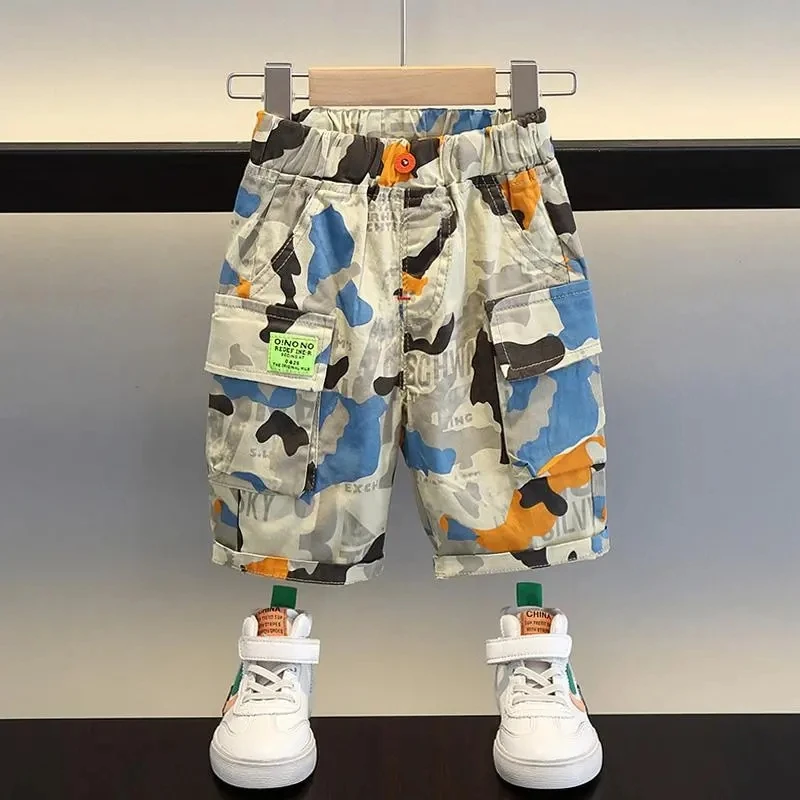 Boys' Shorts New Fashionable Boys' Summer Casual Capris Handsome Children's Summer camouflage pants boys shorts,kids capris