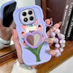 Stay Happy Phone Case Set with Lanyard and Stand for Redmi note 15 (PURPLE)