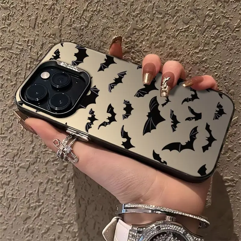 Sleek Black Bat Shockproof Matte Phone Case - Full Screen Protection