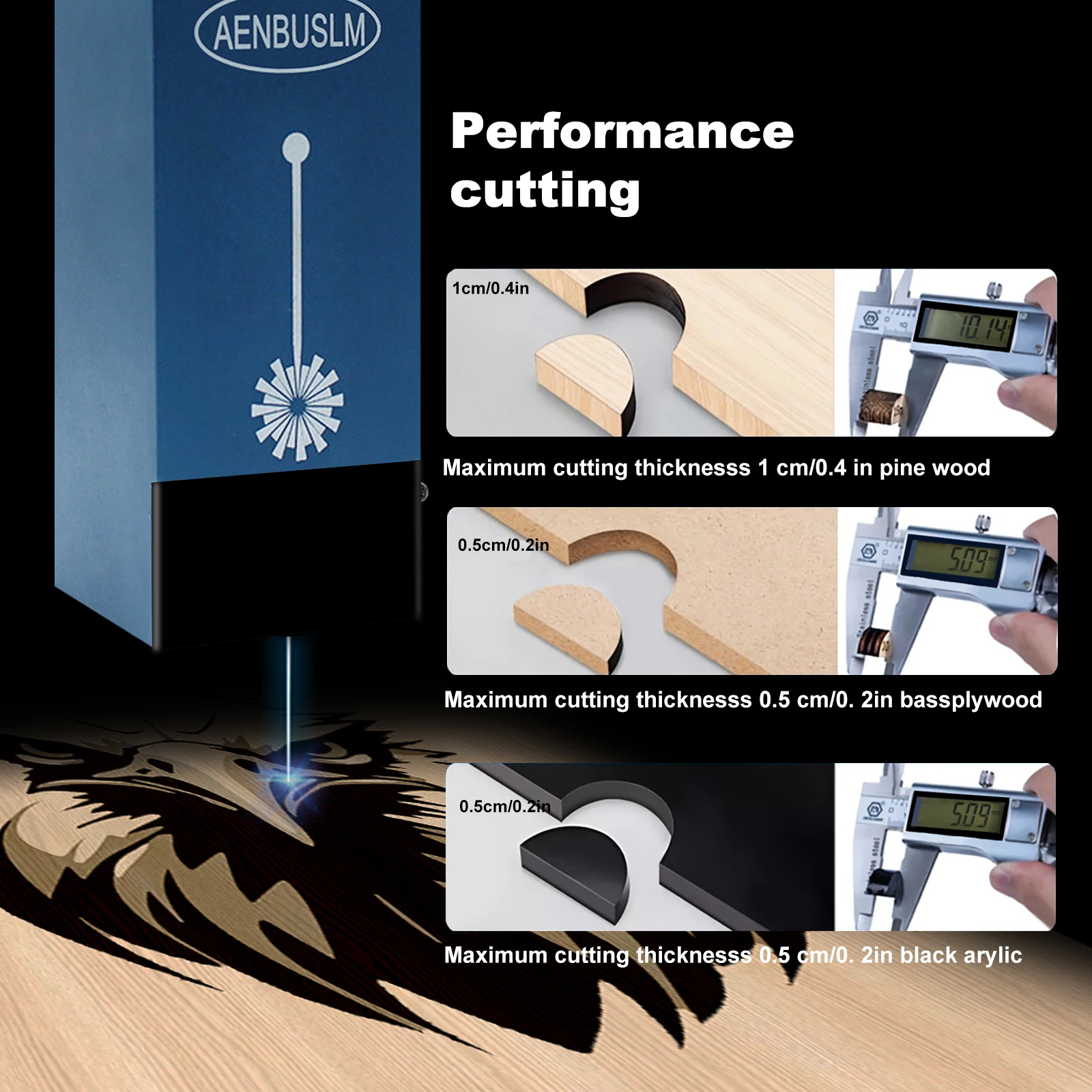 AENBUSLM 10W Laser Engraving Head Laser Engraver Nozzle Module Cutting Machine Cutter CNC Woodworking Tool