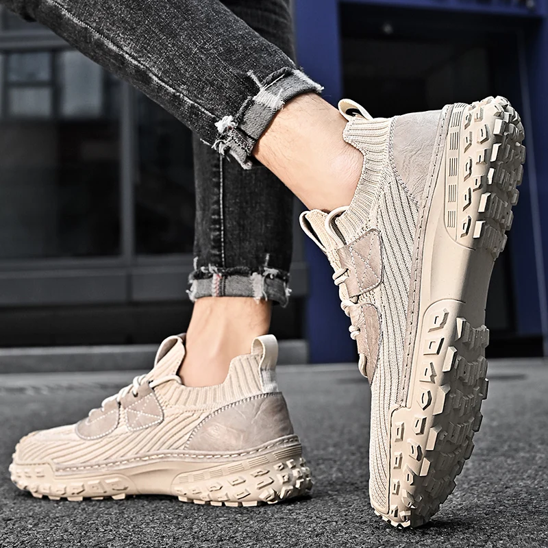 Men Casual Sneakers Breathable Mesh Shoes Men's Non-Slip Outdoor Hiking Shoes Climbing Trekking Shoes Zapatos Hombre Running 3