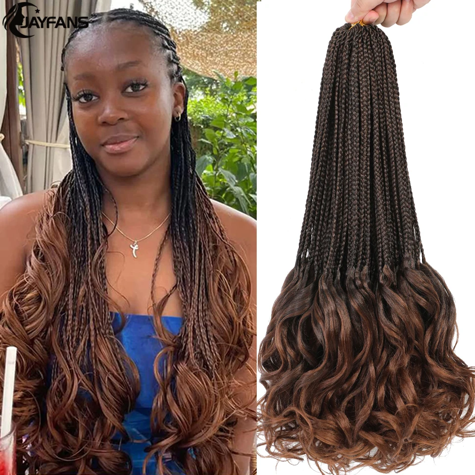 14 18 24 Inch French Curl Crochet Braids Blonde Ginger Box Braids Crochet  French Curl Hair Pre Looped French Curl Braiding Hair - AliExpress