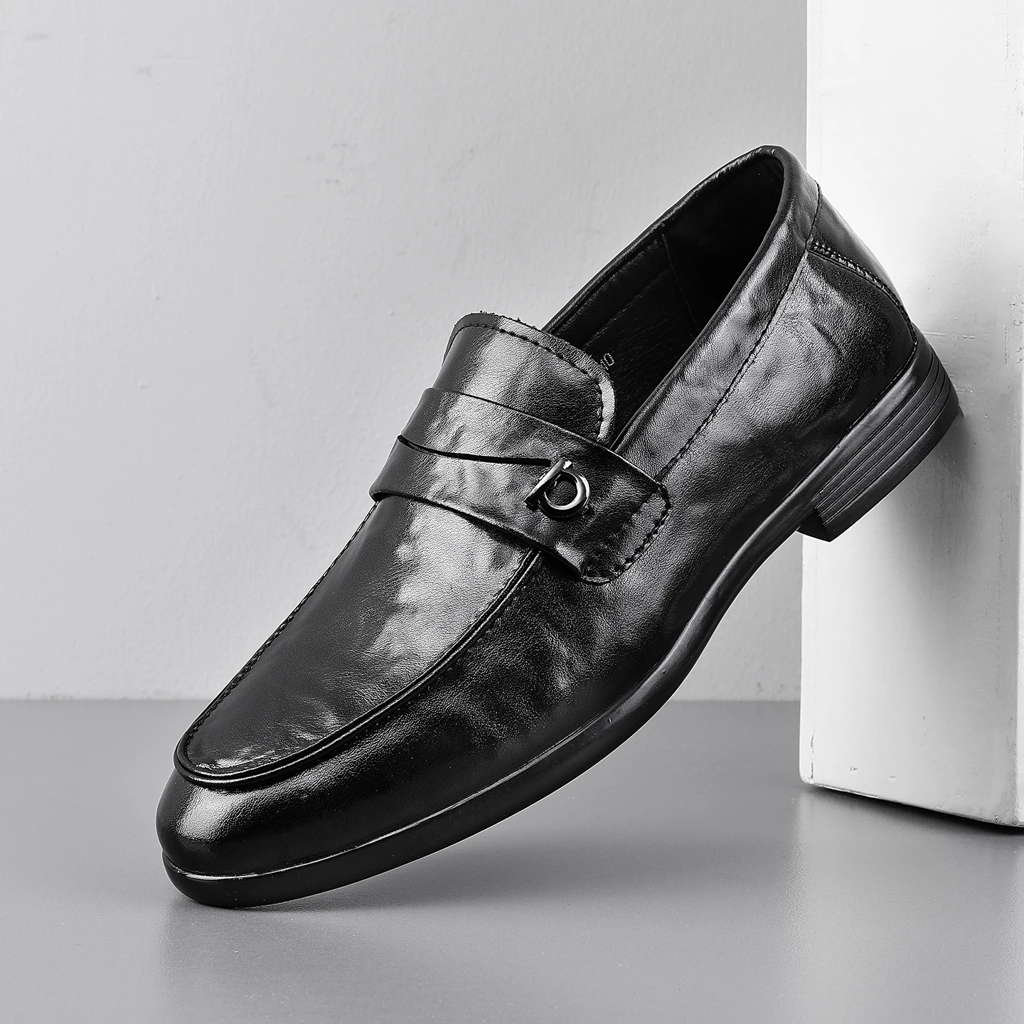 Black standard leather shoe size
