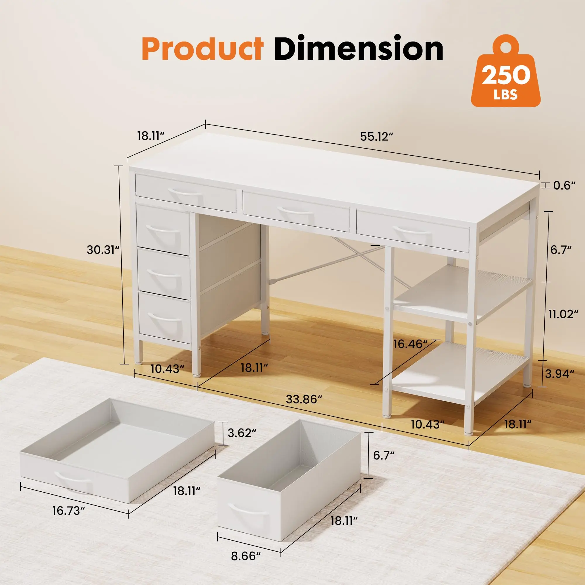 desk shelf organization