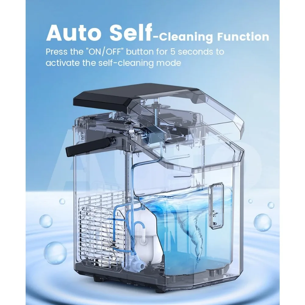 Nugget Ice Maker Countertop, Chewable Nugget Ice Cubes Machine, Quick Making 34Lbs/Day, Self-Cleaning