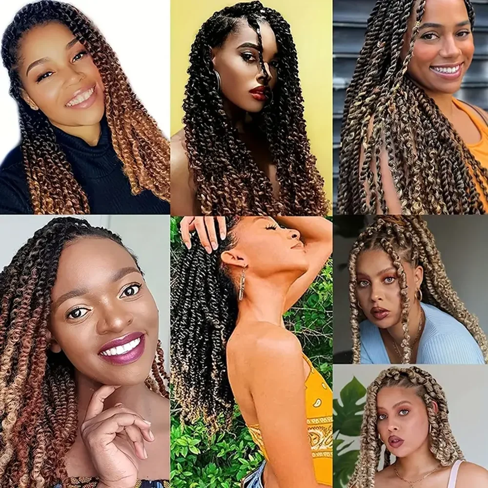16/24inch Synthetic Pre-Separated Springy Afro Twist Hair 1B/30/27 Marley Hair Pre-Fluffy Natural Marley Crochet Hair for Women