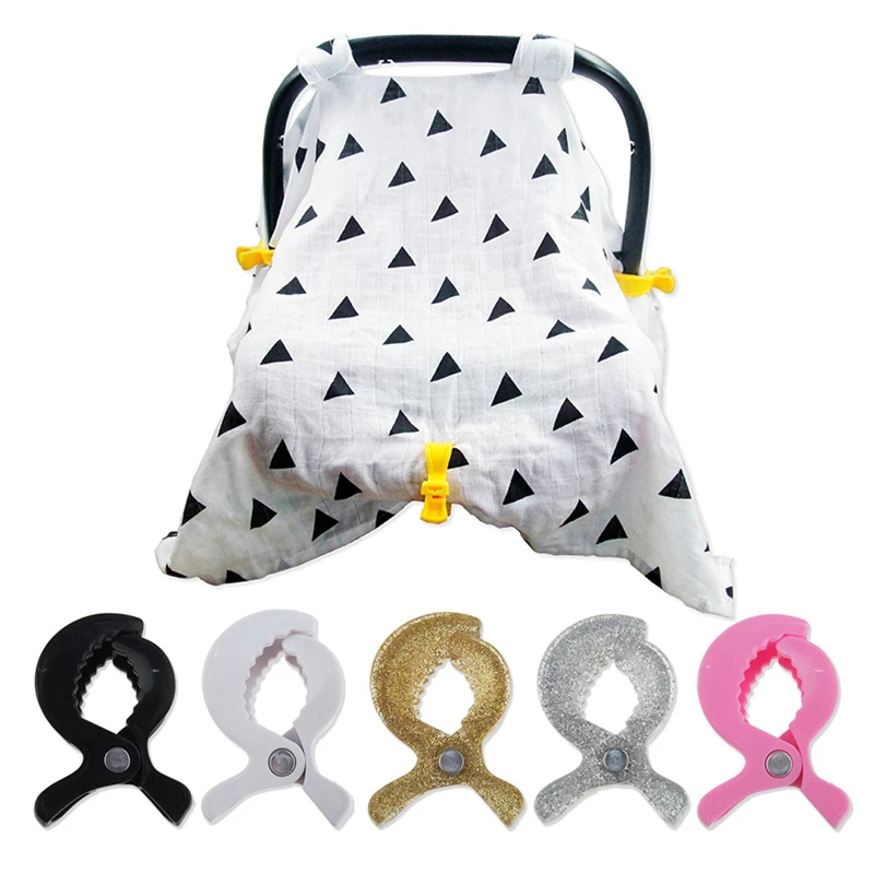 Stroller Accessories Hooks 2Pcs Baby Car Seat Pushchair Clip Colorful Pram Stroller Peg Hook Cover Blanket Mosquito Net Clips
