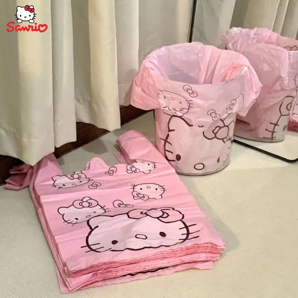 

50/100Pcs Kawaii Sanrios Accessories Hello Kittys Cartoon Anime Garbage Bag Plastic Bag Kitchen Large Size Packaging Bag Gift