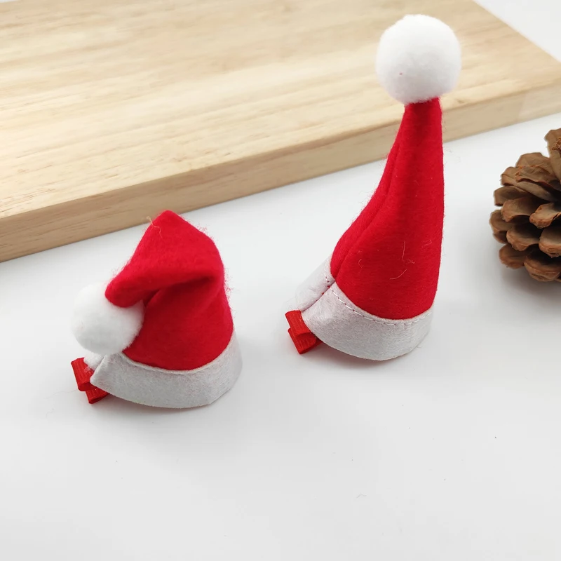 Christmas Hair Clips 1/4/6/12pcs Santa Cap Duckbill Clips for Xmas Hat Jewelry hair accessory hair clip