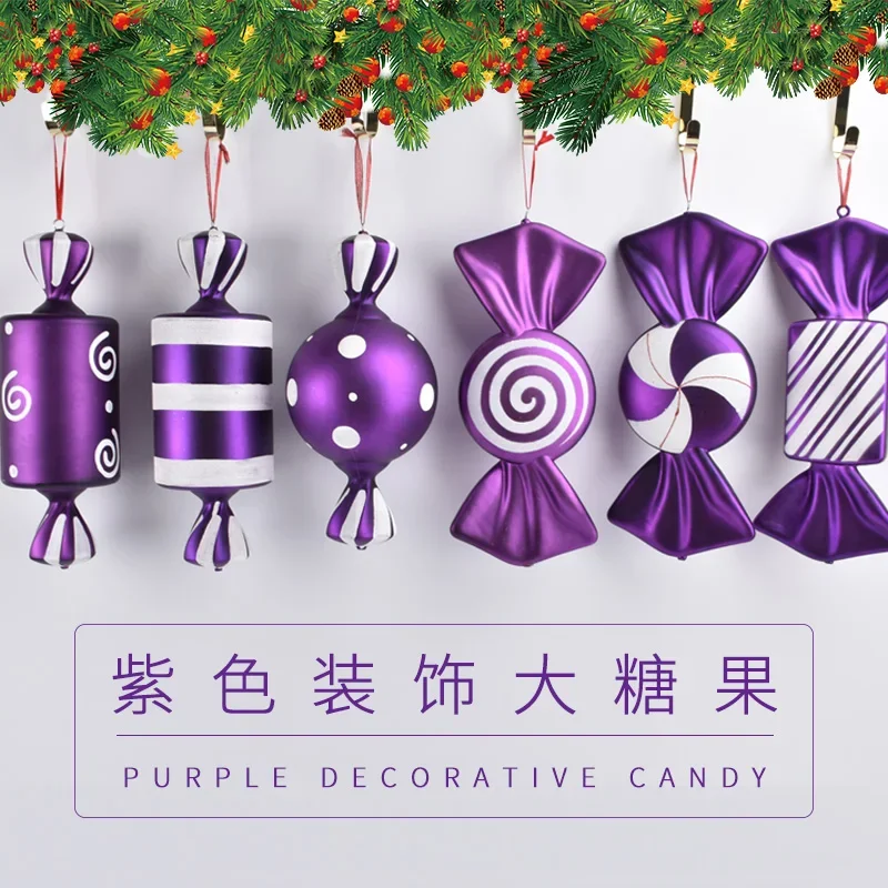 

Festive decorations purple 40CM painted candy pendants wedding shopping mall photography scene layout candy pendants