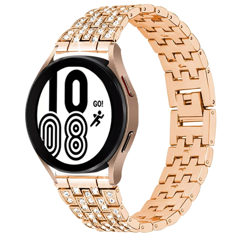 

Diamond Metal Strap for Samsung Galaxy Watch 4/5/6 40mm Classic 46mm 42mm Band Bracelet Galaxy Active 2 Stainless Steel Strap
