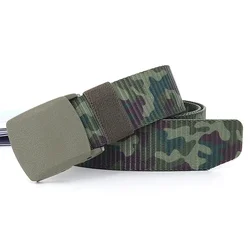 Premium Camouflage Men's Outdoor Sports Canvas Belt - Stylish Nylon Fashion Accessory - 3.8cmX110cm (Green camouflage)