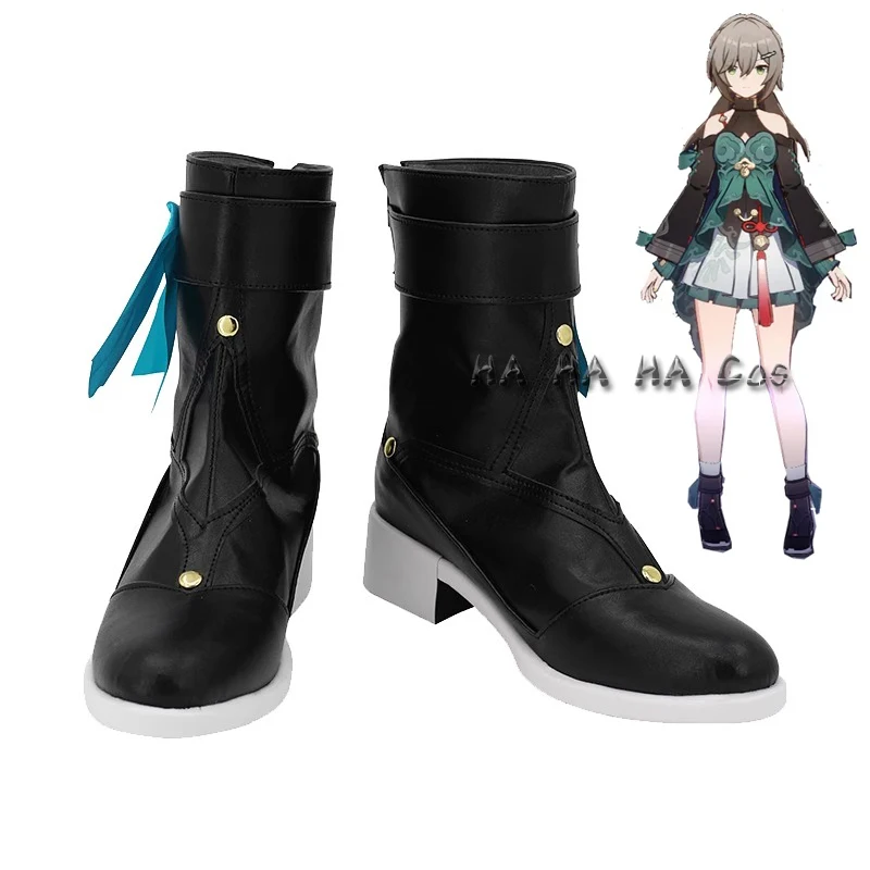 

Game Honkai Star Rail Qing Que Cosplay Shoes Boots Women PU Leather Shoes Qing Que Cosplay Props Halloween Party Custom-made