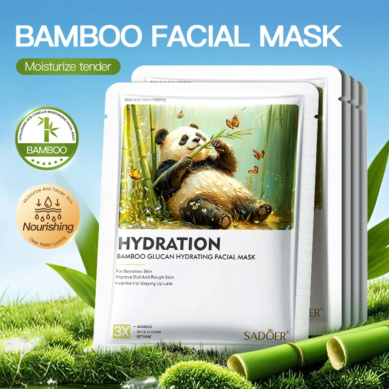 5pcs SADOER Unicorn Tiger Face Mask Anti-Aging Moisturizing Anti Wrinkles Whitening Facial Masks Sheet Masks Skin Care Products