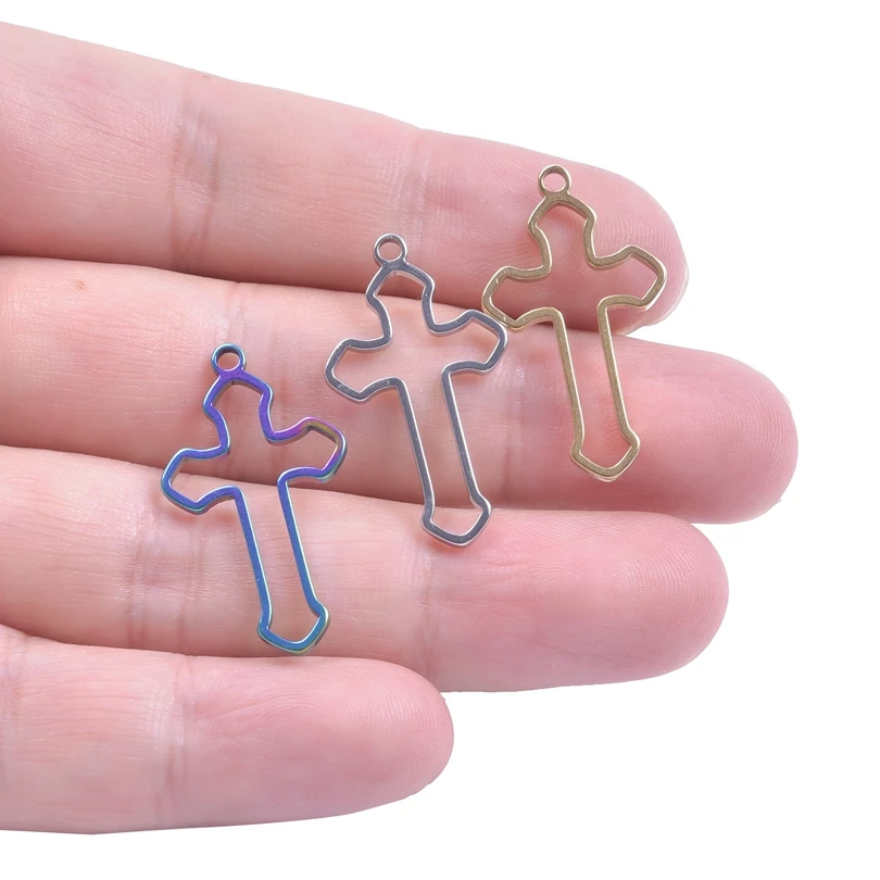 Christian Charms for Jewelry Making Cross Charms Silver Cross Charms  Christian Simple Cross Pendants 30 Cross Charm Bulk Pendant DIY Jewelry 