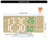 Modern Large Screen LED Clock with Projection and Alarms Temperature Humidity A0KF 6