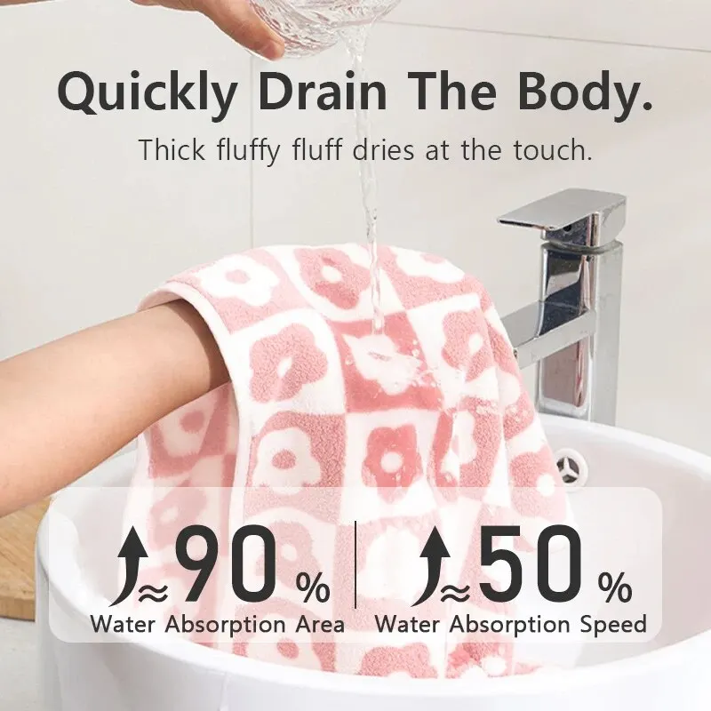 35x75cm Flower PatternCoral Velvet Absorbent Quick Drying Face Towel Soft Adults Face Hand Towels Bathroom Microfiber Bath Towel 2