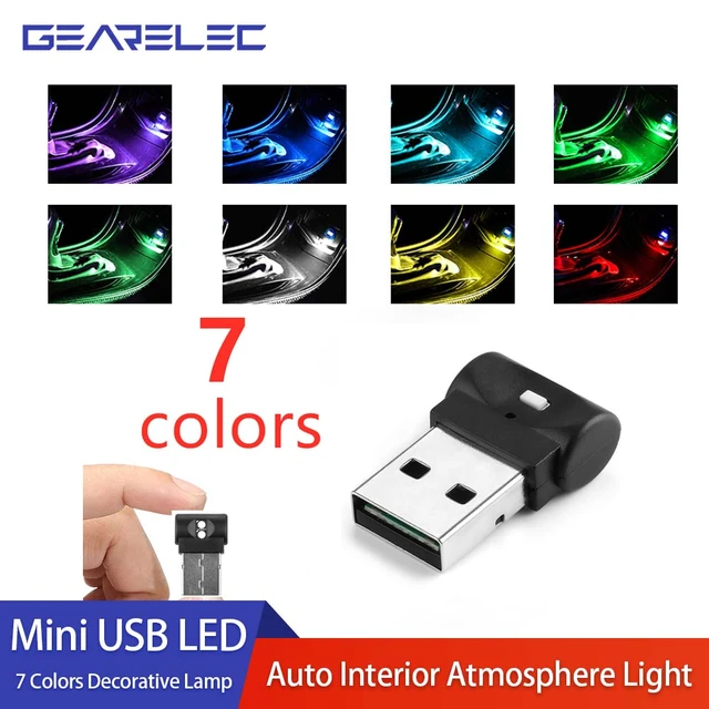 Mini USB LED Car Light Auto Interior Atmosphere Light Decorative Lamp  Emergency Lighting PC Auto Colorful Light Car Accessory