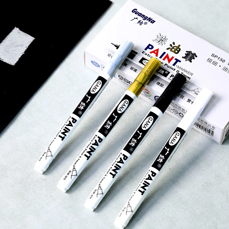 Permanent Paint Pens set for Rock Painting, Stone, Ceramic, Glass, Wood, Canvas 0.7mm Acrylic Paint Markers Extra-fine Tip 4
