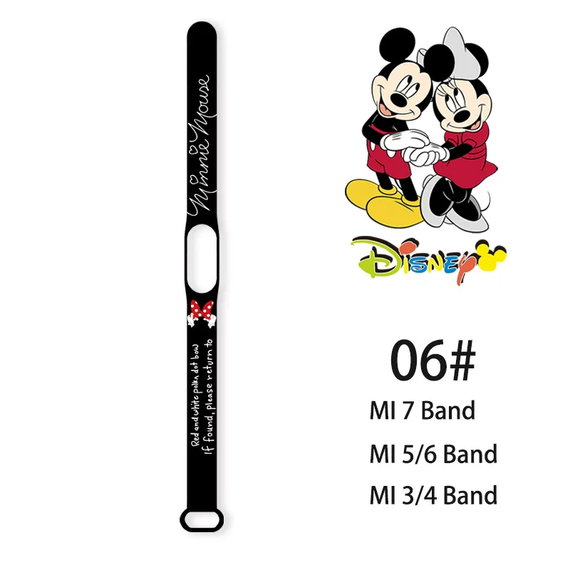 thumbnail image 1 of Correa de Mickey Mouse para reloj inteligente, pulsera de silicona para Xiaomi Mi Band 6, 5, 4, 3, 7, band5, band6, 1 of 5