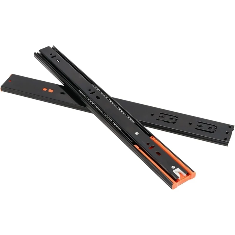 Enhanced Metal Buffer Mute Drawer Slides, Adjustable 12-20 Inch Width, Three-Section Design