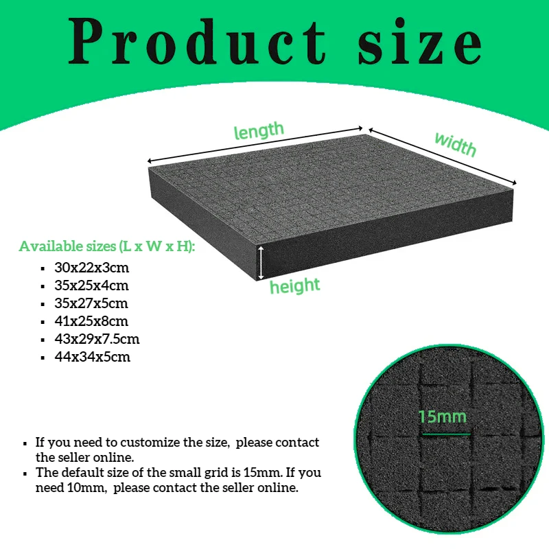 Pre-Cut Flight Case Transport System, Insert Grid Sponge, High Density, Pick Pluck, Espuma de Sombra Precortada para Toolbox, Hard Case