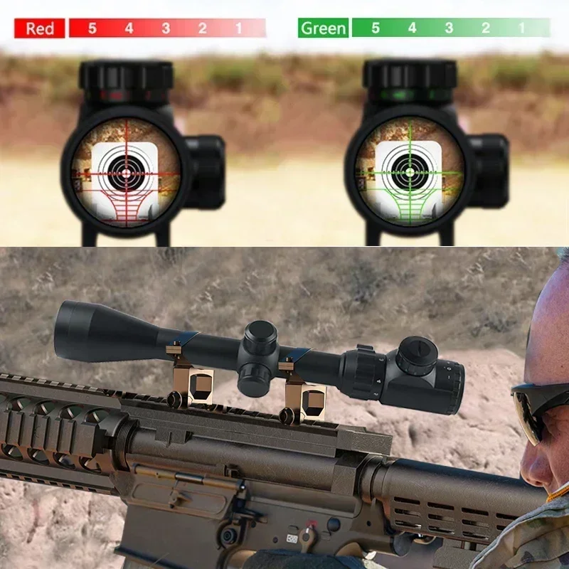 3-9x40EG Tactical Scopes 3-9x32 Outdoor Hunting Riflescope Optical Shooting Airsoft Sight Green Red Illuminated Sniper Scope rifle scope