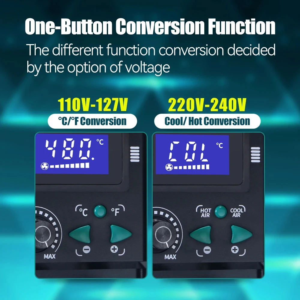 YIHUA 959D-II Soldering Station Hot Air Gun Rework Station Easy to Plug-pull Nozzles Soldering SMD BGA Rework