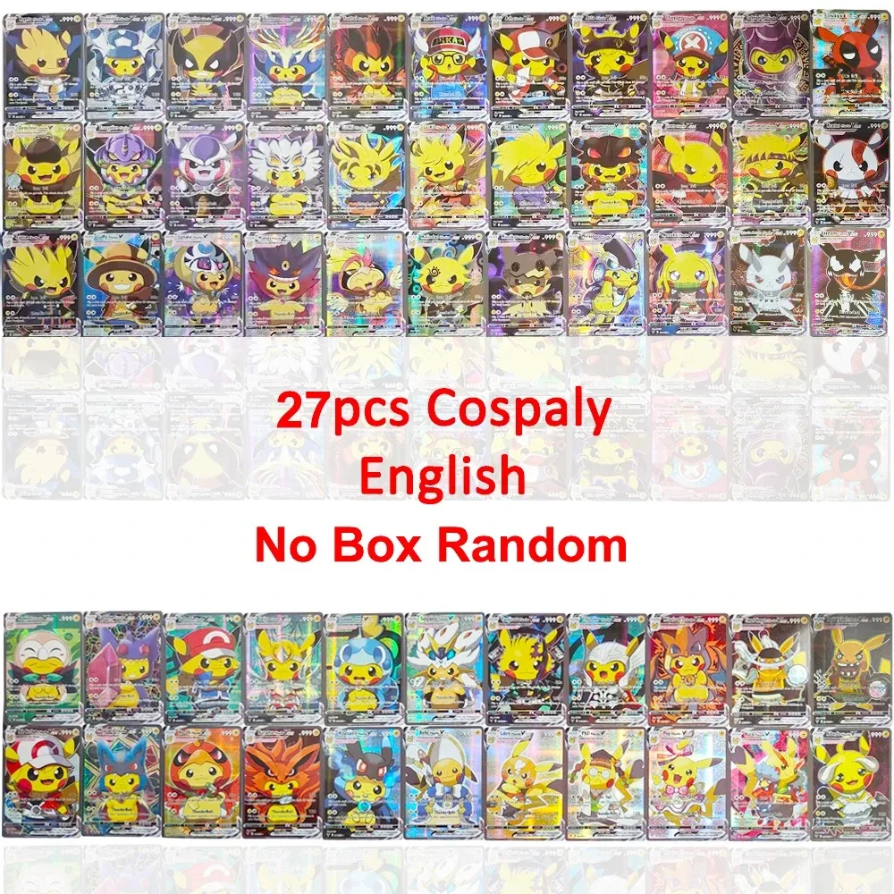 thumbnail image 1 of Anime Pikachu Charizard Spanish Diamond Colorful English Rainbow Gold Black German Trainer Rare Battle Collection Cards, 1 of 5