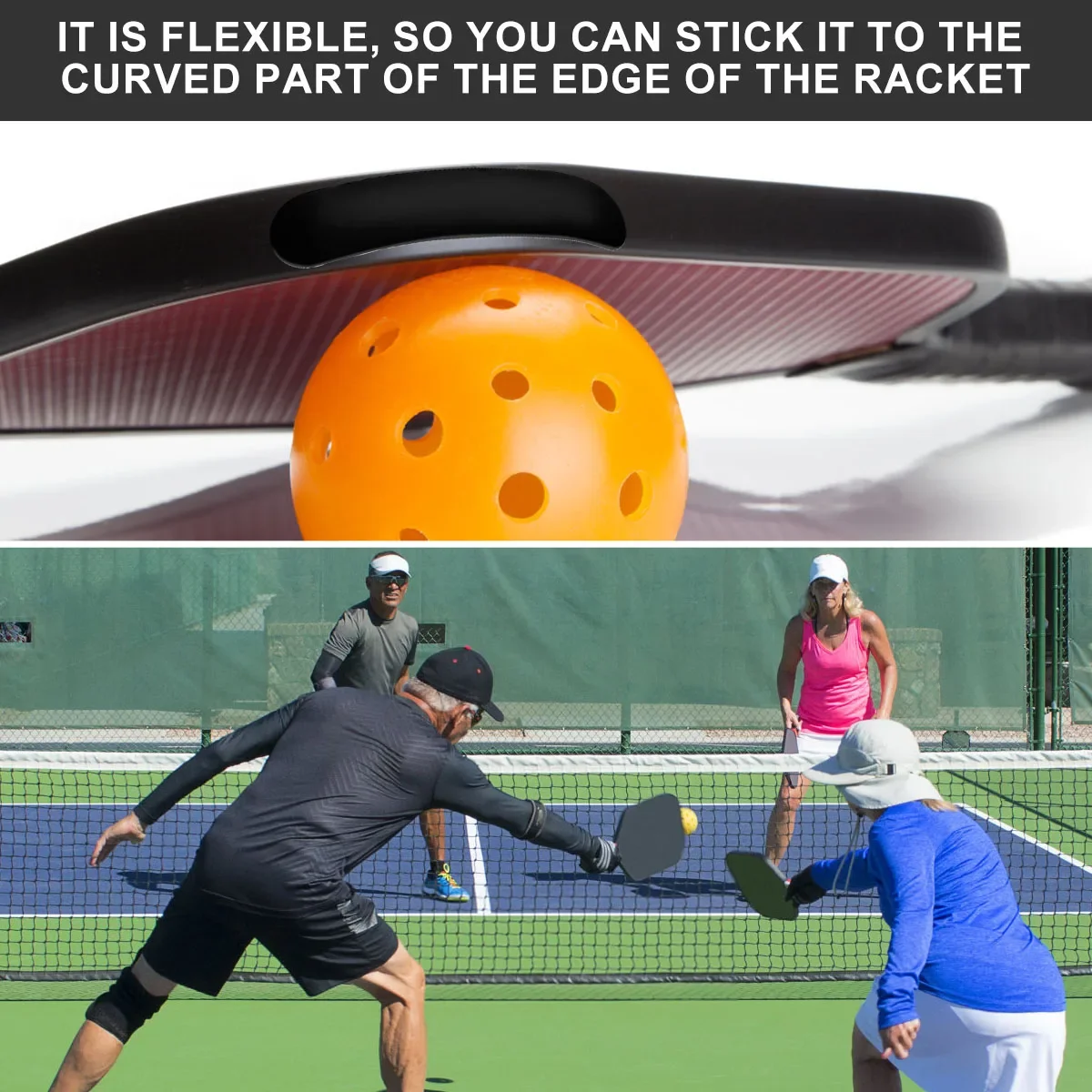 30Pcs Pickleball Lead Tape Weighted Flexible Adhesive Tape Bars Reusable Paddle Edge Guard Increase Power Swing Speed Accessorie