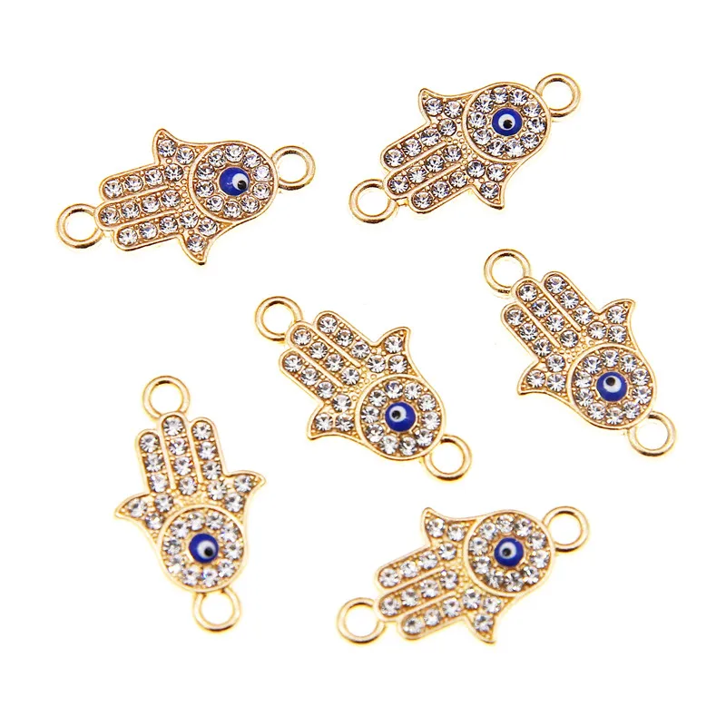 

50pcs 24*24mm Hand pendants God Evil Eye DIY handmade necklaces bracelets jewelry For Women Discover pendant Accessories
