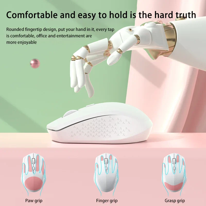 Wireless Mouse Ergonomic Mouse Wireless Optical Mouse Xiaomi Wireless Mute Mouse Bluetooth 1600 Dpi 2.4Ghz Ergonomics Dual Model Type-C Rechargeable Mini Mouses For Pc Android Ios
