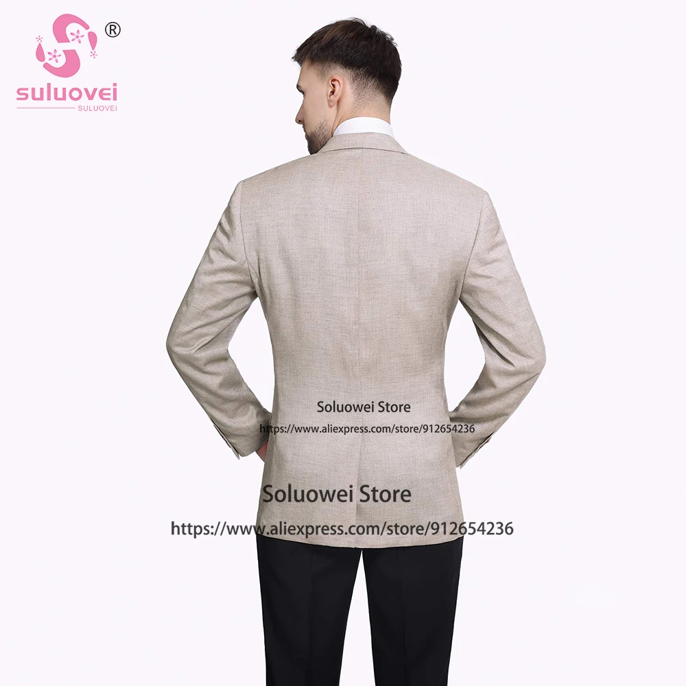 Fashion Wedding Slim Fit Suits For Men Customized 2 Piece Pants Set Formal Grooms Dinner Party Tuxedos Business Blazer Masculino